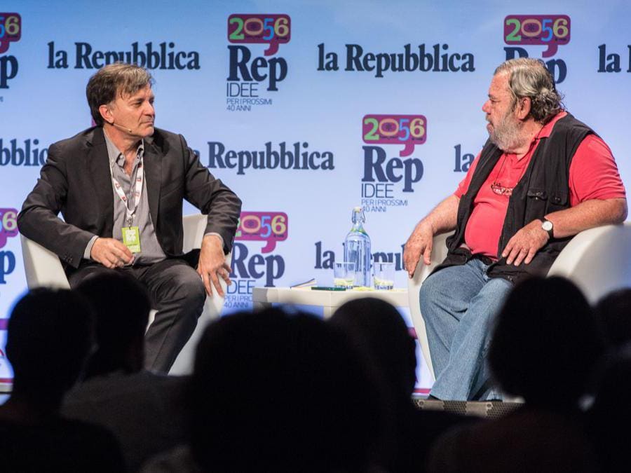 10/06/2016,Roma. Festival Repubblica delle Idee 2056. Nella foto Gianni Mura e Giuseppe Smorto
