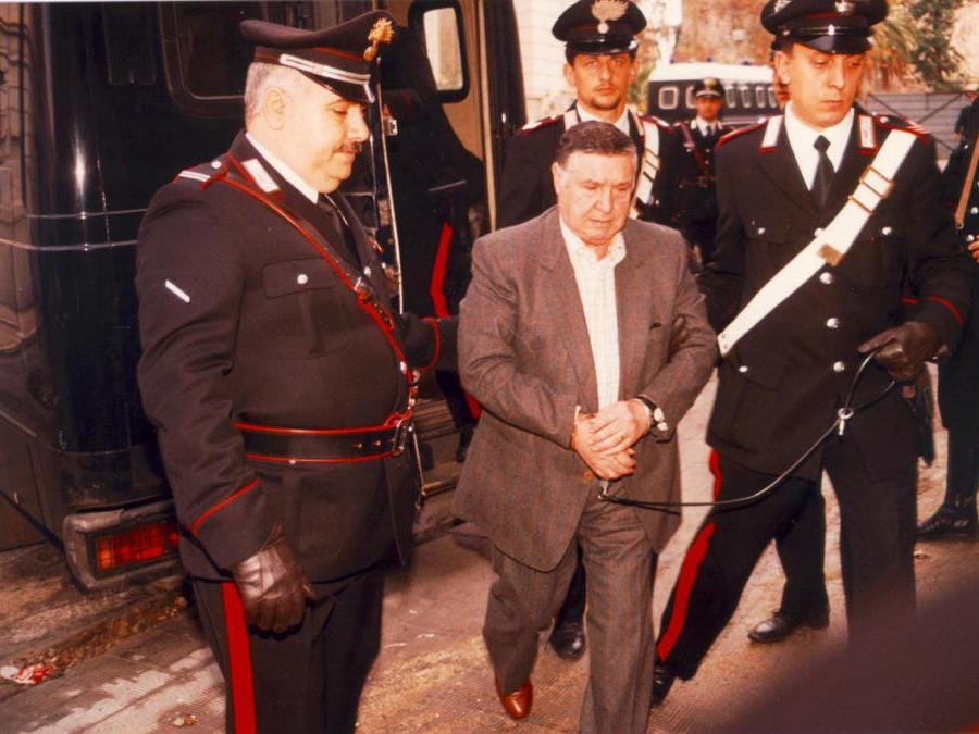 Salvatore Riina, arrestato il 15 gennaio 1993 a Palermo, capo di “Cosa Nostra”, latitante da 23 anni