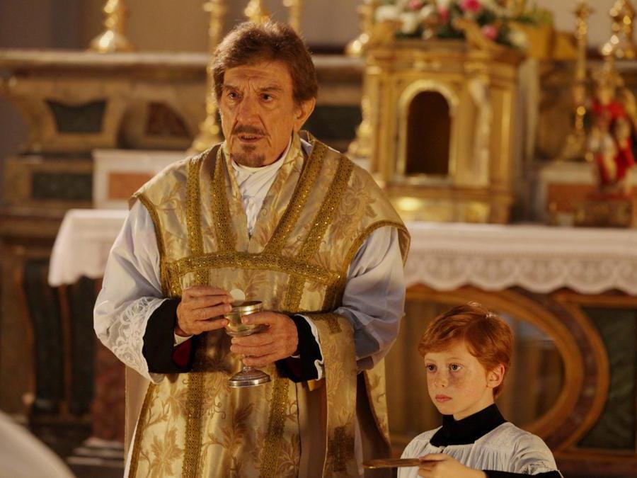 04/04/2013 Roma , Foto di scena della fiction : L'Ultimo Papa Re - nella foto Gigi Proietti (Foto IPP)