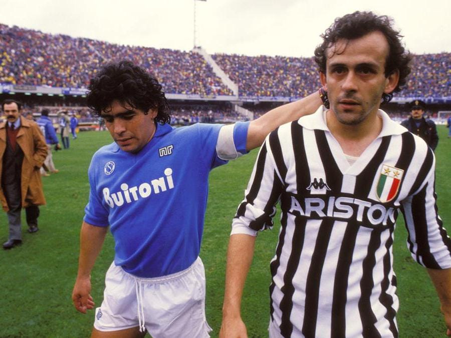 Diego Armando Maradona e Michel Platini (Jean Michel Bancet/Ipp)