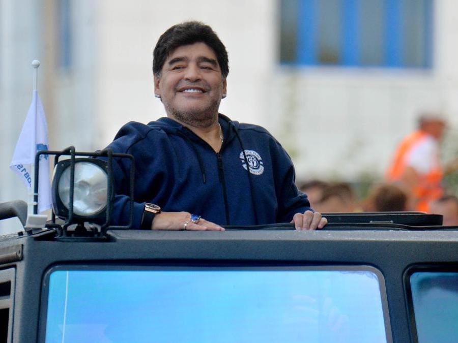 Diego Armando Maradona durante la presentazione come nuovo presidente della società Dynamo Briest  - 2019(Viktor Tolochko/Ipp) 
