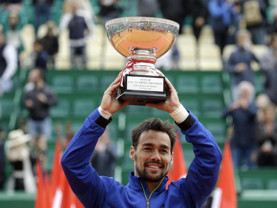 APRILE. TENNIS. Con la vittoria nella finale del torneo di Montecarlo, Fabio Fognini entra nella storia come il primo tennista italiano a trionfare in un torneo Masters 1.000. (Ansa)