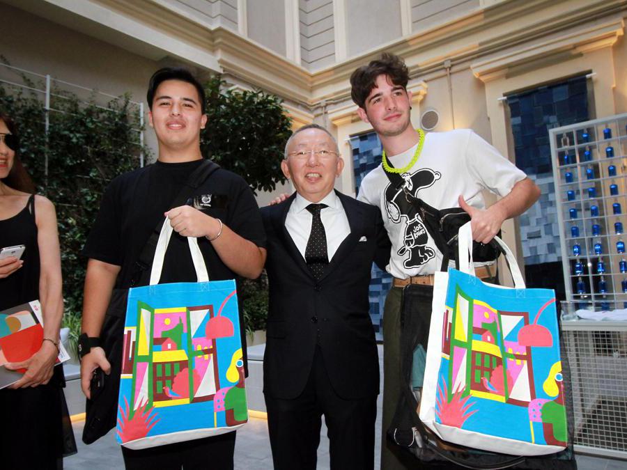 Milano,  inaugurazione del primo negozio Uniqlo in Italia. Nella foto il fondatore Tadashi Yanai (Alberto Cattaneo/Fotogramma)