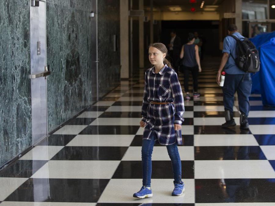 New York City.  Youth Climate Summit. Greta Thunberg (Ansa/Ap)