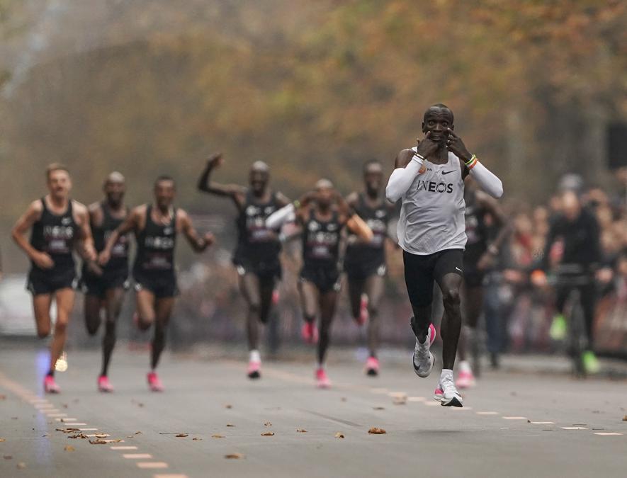 (Jed Leicester/The INEOS 1:59 Challenge via AP)