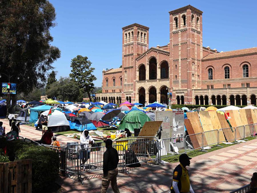 Le proteste all’Universita della California. (UCLA)  Los Angeles. (AFP)