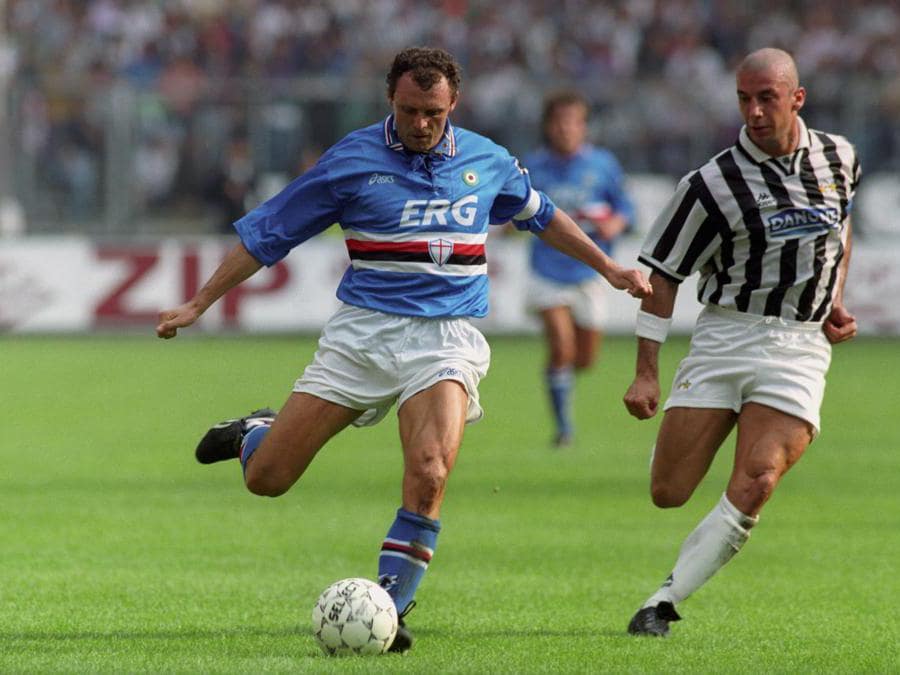 Pietro Vierchowod - Sampdoria e Gianluca Vialli - Juventus (Tony Marshall/Getty Images) 