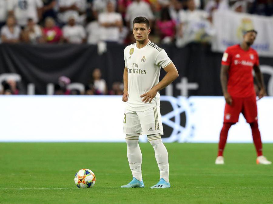 Il 21enne attaccante serbo, Luka Jovic, acquistato dal Real Madrid. All'Eintracht Francoforte 60 milioni di euro più 5 di bonus. (Afp)