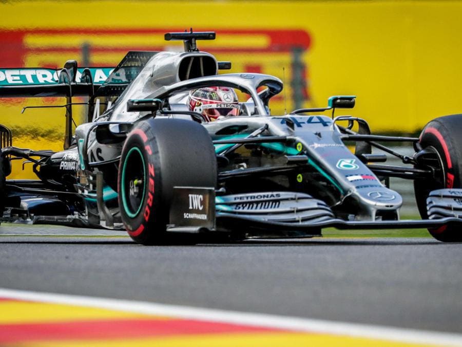 La Mercedes di Lewis Hamilton (EPA/STEPHANIE LECOCQ)