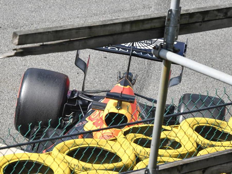 La Red Bull di Max Verstappen (Photo by NICOLAS LAMBERT / BELGA / AFP)